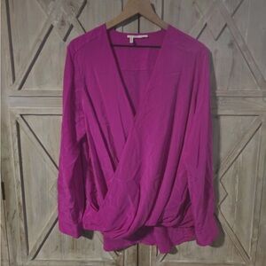 10 Crosby Derek Lam Magenta silk Wrap Blouse